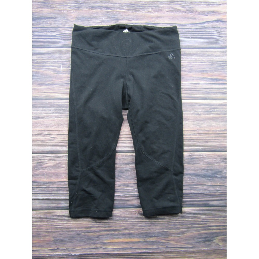 Adidas‎ Womens Size Small Black Cropped Tight Leggings Yoga Athletic Running